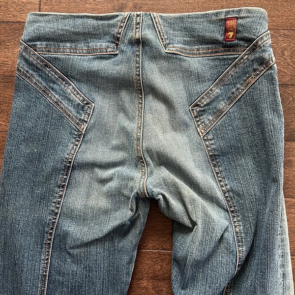 Y2K 7 For All Mankind Star Back Bootcut Jeans RARE style ⭐️ 7FAMK 28 NYM Vintage - Picture 3 of 15